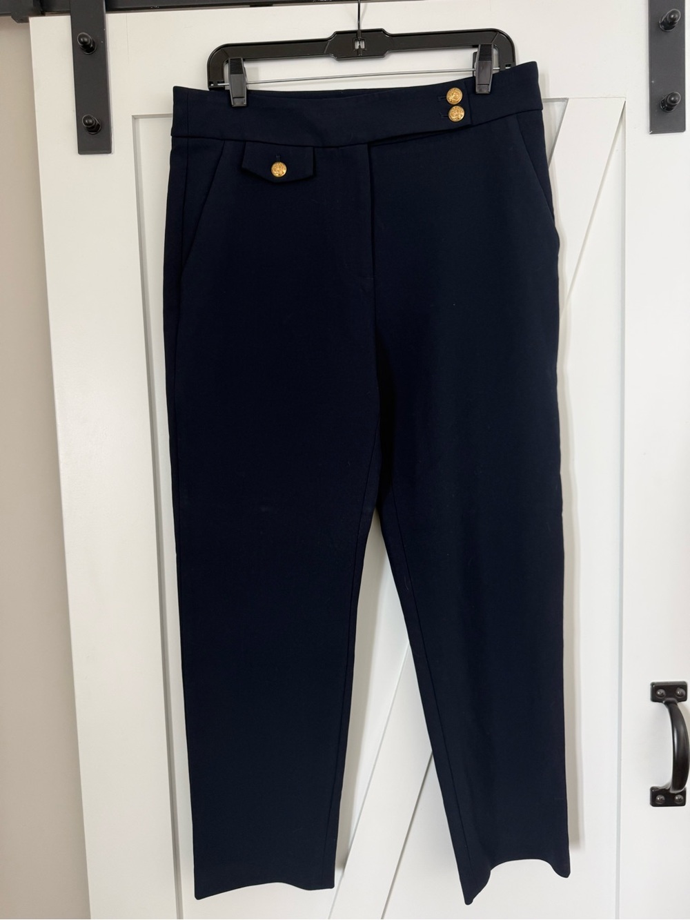 Veronica Beard Reno Navy Straight Cropped Pants - Picture 9 of 11